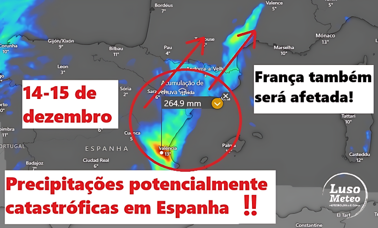 Tempestade Emilia pode causar inundações graves em Espanha e França, depois de afetar a Madeira – Valencia novamente na “mira” de uma DANA… 14-15 de dezembro de 2025 Tempestade Emilia pode causar inundações graves em Espanha e França, depois de afetar a Madeira - Valencia novamente na "mira" de uma DANA... 14-15 de dezembro de 2025