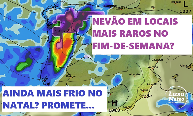 Nevão em locais mais raros neste fim-de-semana? E o Natal mais frio dos últimos anos? Saiba onde pode haver surpresas nos dias 20 e 21 de dezembro!