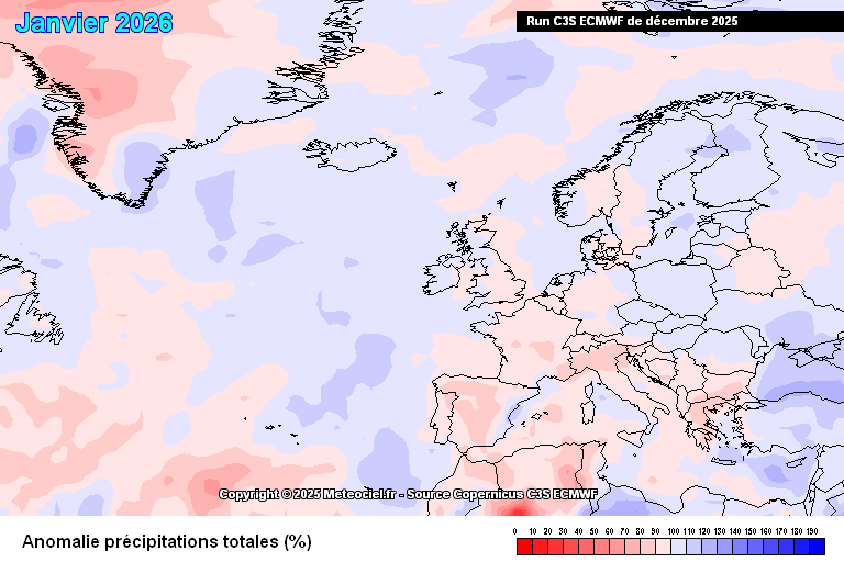 Precipitação abaixo da média em janeiro - ECMWF (previsão sub-sazonal)