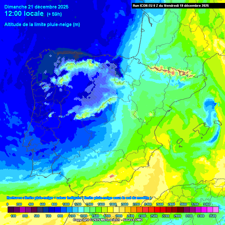 Cotas de neve geralmente nos 600\700 metros no Norte, modelo ICON - surpresas facilmente ocorrem com estas previsões!