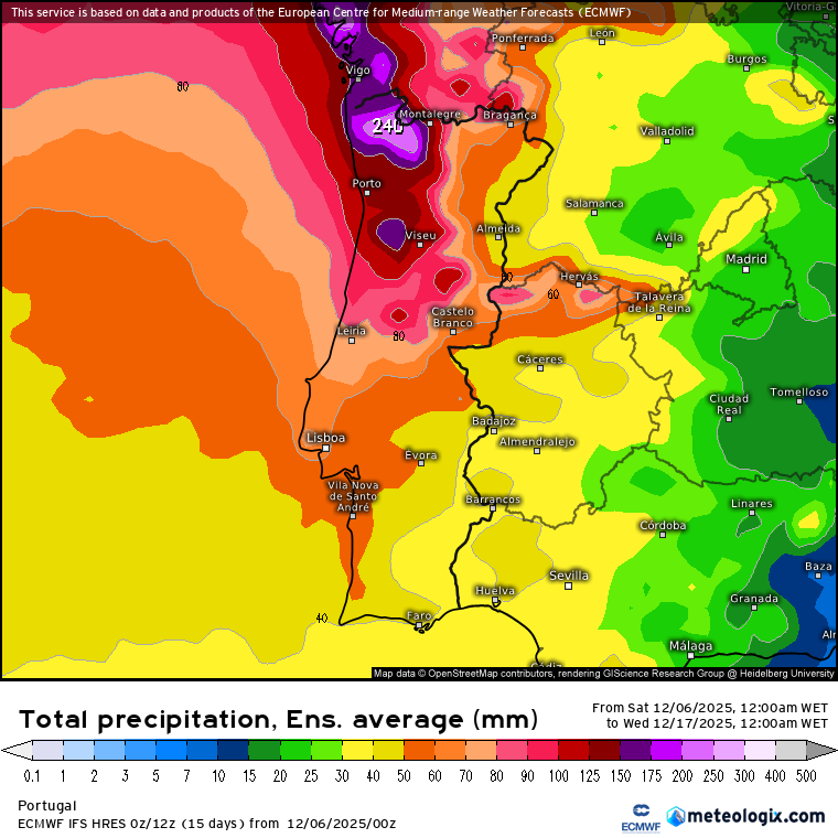 Chuva quase todos os dias em dezembro - o vórtice polar vai voltar a sofrer perturbações, e a corrente de jato polar volta a intensificar - saiba as previsões! Muita precipitação prevista nos próximos 10 dias - EPS\ECMWF