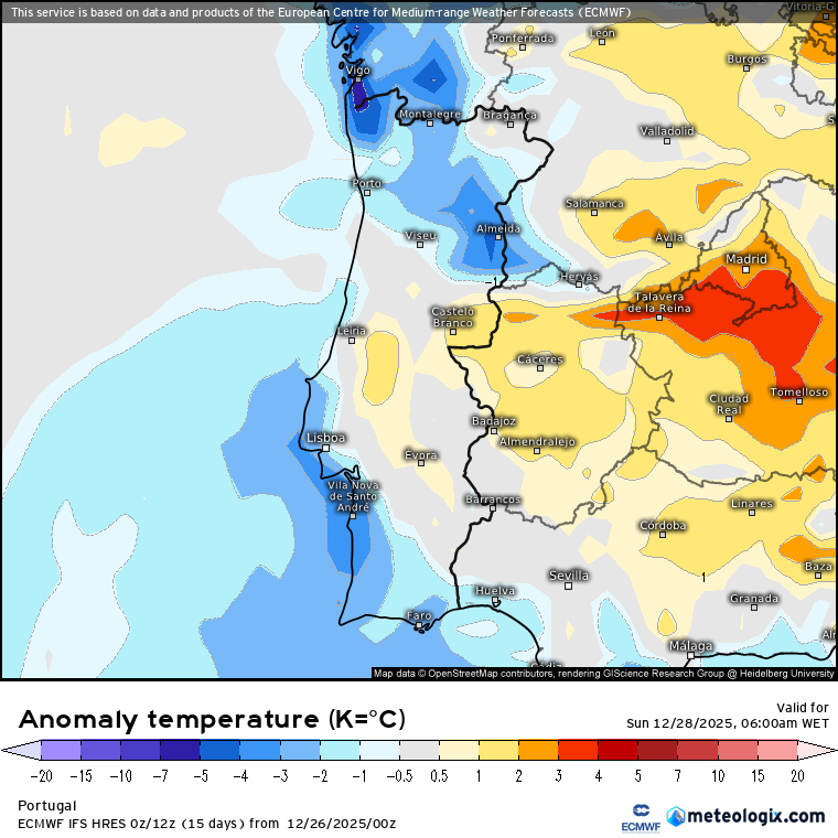 Temperaturas com desvios pouco significativos face ao normal