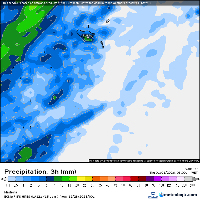 Depressão complexa traz chuva e vento forte no início do ano - bloqueio quebrado? - previsão do tempo esta semana, 29 de dezembro a 4 de janeiro de 2026 Previsão de precipitação na passagem de ano surge em todos os modelos de previsão no arquipélago da Madeira