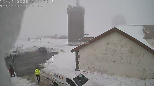 Depressão fria, de origem polar irá afetar Portugal - mais chuva, instabilidade e neve previstos - previsão do tempo na sexta e sábado, 16-17 de janeiro de 2026 Neve acumulada na Serra da Estrela a 14-01-2026 - Webcam Meteoestrela