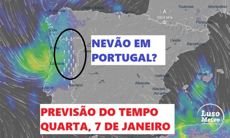 Chuva e neve na madrugada, e crista anticiclónica temporária logo a seguir - atmosfera muito dinâmica - saiba a previsão do tempo na quarta, 7 de janeiro de 2026