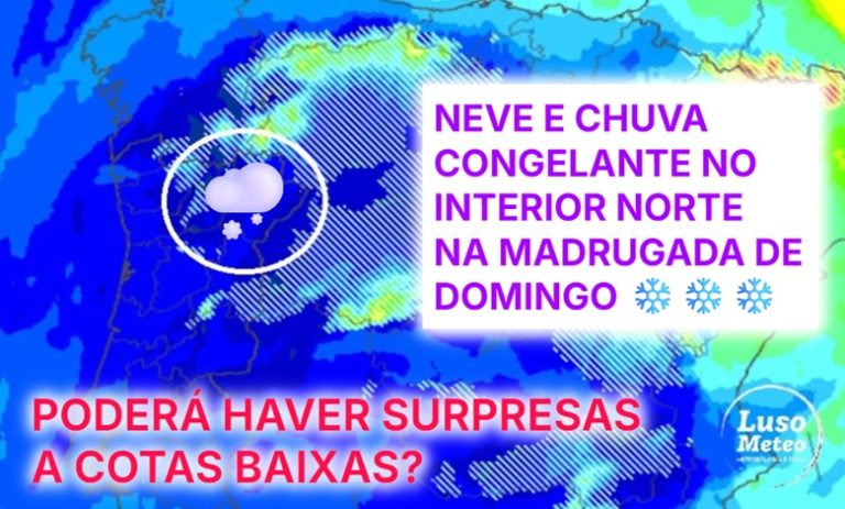 Vive no Interior Norte? Haverá neve a cotas baixas na madrugada de domingo! Vive no resto do território? O inverno ainda tem muito para dar! Vive no Interior Norte? Haverá neve a cotas baixas na madrugada de domingo! Vive no resto do território? O inverno ainda tem muito para dar!
