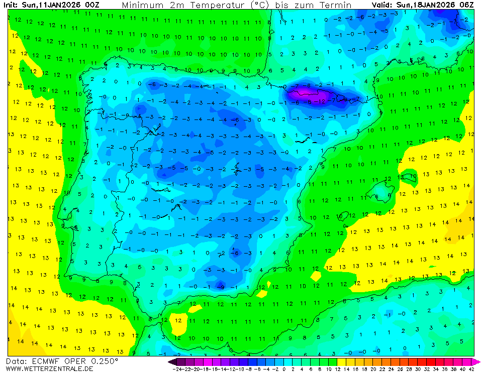 O frio mais intenso surge nas previsões ECMWF no fim-de-semana 17-18 de janeiro - a confirmar!