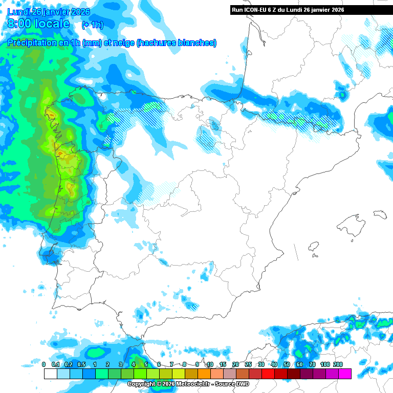 Depressão Chandra - Frente fria com ventos de 100km/h na noite desta segunda-feira, trovoadas e neve depois, e "sting-jet" na quarta-feira? Entenda o que significa, e a previsão atual Evolução da precipitação até terça, 27 de janeiro pela manhã