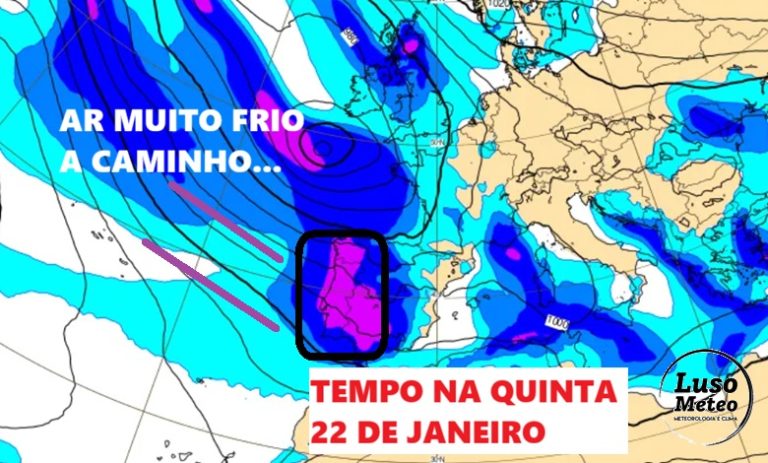 Início de um período extremamente invernal e tempestuoso! Tempo na quinta-feira, 22 de janeiro de 2026