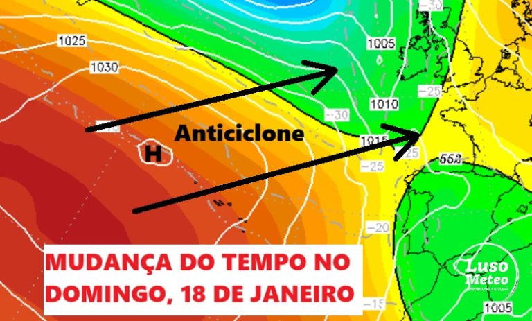 Mudança de tempo no domingo, 18 de janeiro de 2026 – Influência do anticiclone dos Açores – saiba a previsão meteorológica para Portugal Mudança de tempo no domingo, 18 de janeiro de 2026 - Influência do anticiclone dos Açores - saiba a previsão meteorológica para Portugal