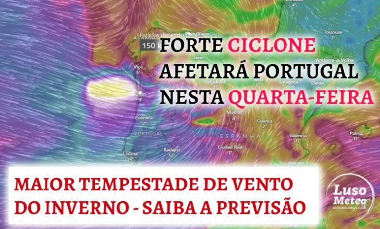 Forte ciclone afeta Portugal – risco de vento superior a 140km/h na pior tempestade de vento deste inverno – saiba a previsão do tempo na quarta, 28 de janeiro de 2026 Forte ciclone afeta Portugal - risco de vento superior a 140km/h na pior tempestade de vento deste inverno - saiba a previsão do tempo na quarta, 28 de janeiro de 2026