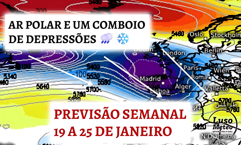 Temporais Atlânticos, anomalia térmica, e um forte nevão devem marcar o tempo esta semana, 19 a 25 de janeiro de 2026 – se está farto de frio e chuva, temos más notícias… Temporais Atlânticos, anomalia térmica, e um forte nevão devem marcar o tempo esta semana, 19 a 25 de janeiro de 2026 - se está farto de frio e chuva, temos más notícias...