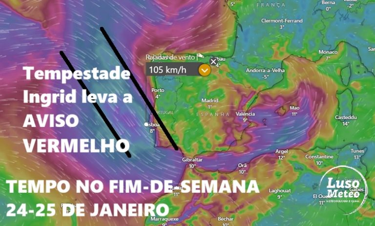 Inverno muito rigoroso continua - Aviso vermelho com ondas de 15 metros, e vento muito forte no litoral - previsão do tempo no fim-de-semana, 24 e 25 de janeiro de 2026