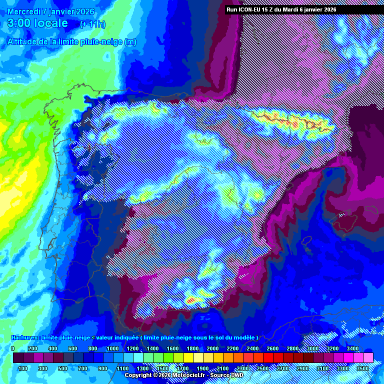 Cota de neve prevista - 600\700 metros no Interior, 800\900 metros no litoral...
