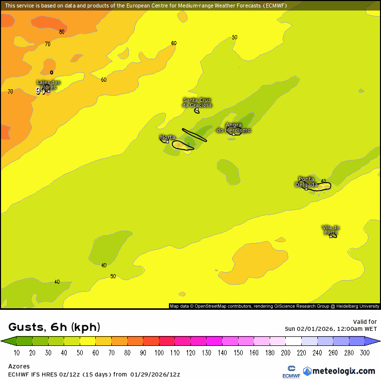 "Jetstream" muito intenso e afastamento do anticiclone continuam a provocar situações de mau tempo em Portugal - conheça a previsão do tempo no fim-de-semana, 31 de janeiro e 1 de fevereiro Vento forte previsto nos Açores neste domingo