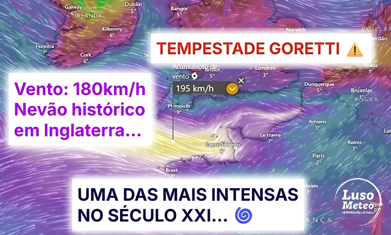 Tempestade Goretti com ventos de 180km/h pode ser uma das mais poderosas do século XXI a atravessar o Canal da Mancha - saiba como será em Inglaterra e França, e os efeitos em Portugal