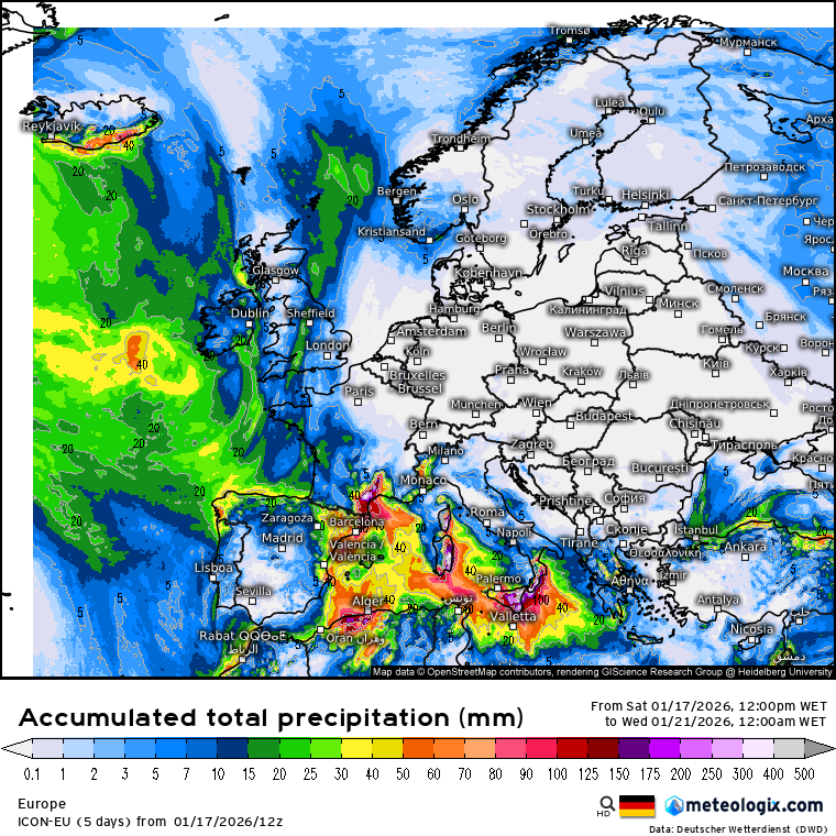 Tempestade no Mediterrâneo, com alta pressão a formar-se sobre a Escandinávia - saiba como estará o tempo em Portugal nos dias 19 e 20 de janeiro de 2026 Tempestade no Mediterrâneo provoca chuvas torrenciais em alguns locais do Sul da Europa