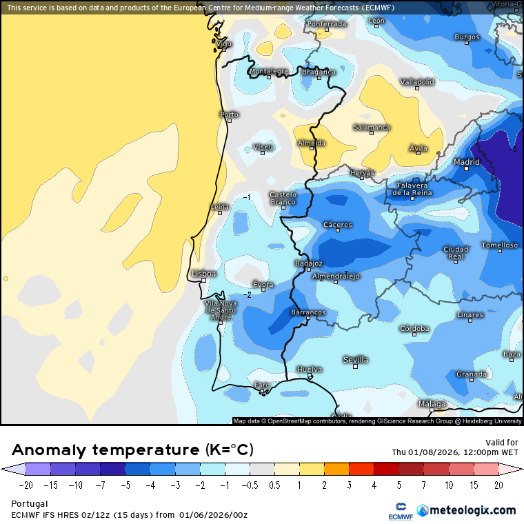 Ciclogénese explosiva (Depressão Goretti?) afeta Europa Ocidental, e Portugal recebe mais chuva e vento - saiba a previsão do tempo na quinta, 8 de janeiro, e como estará na sua região! Temperaturas ligeiramente abaixo da média na maior parte do território nesta quinta-feira