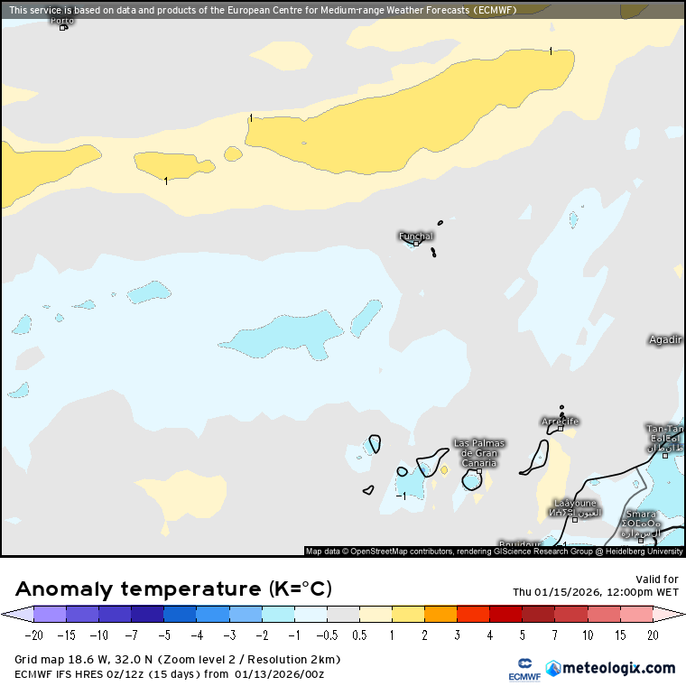 Depressão complexa e afastamento do anticiclone - a receita para mais instabilidade, chuva forte e mais frio - saiba as regiões mais afetadas - previsão do tempo na quinta, 15 de janeiro de 2026 Mais 1, menos 1... Temperaturas dentro do normal no arquipélago da Madeira nesta quinta