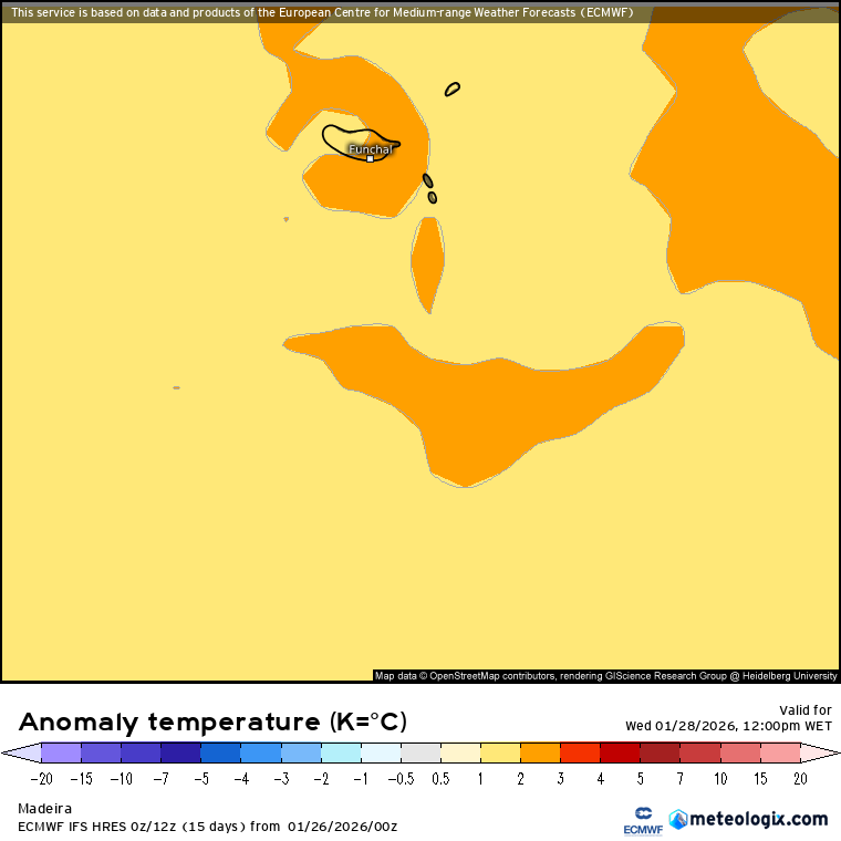 Forte ciclone afeta Portugal - risco de vento superior a 140km/h na pior tempestade de vento deste inverno - saiba a previsão do tempo na quarta, 28 de janeiro de 2026 Temperaturas 1 a 3ºC acima da média na Madeira