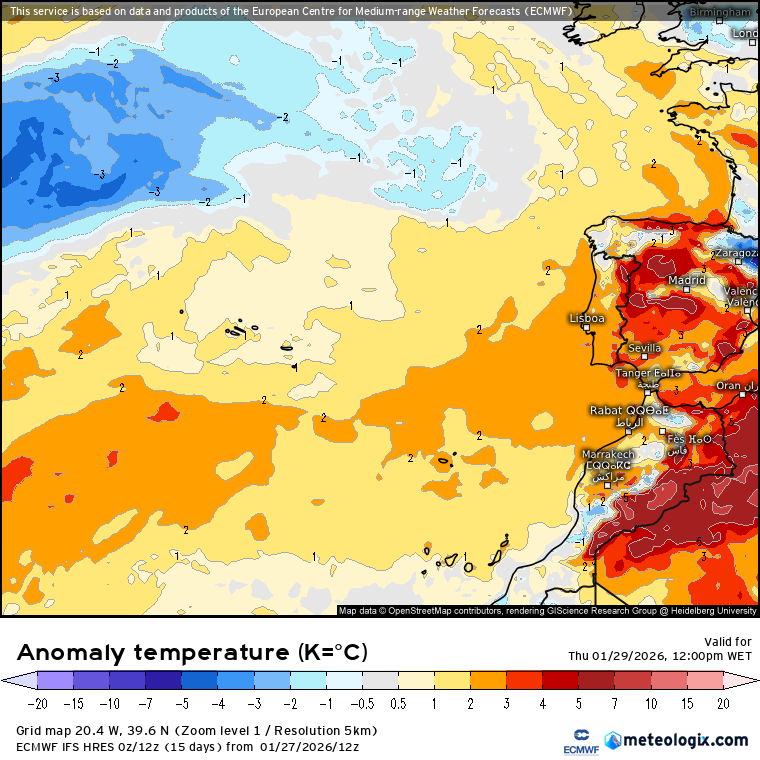 A chuva não dá tréguas, e continua a cair persistentemente - várias frentes associadas a perturbações do jato polar - tempo na quinta e sexta - 29 e 30 de janeiro Temperaturas geralmente acima da média em Portugal na quinta-feira