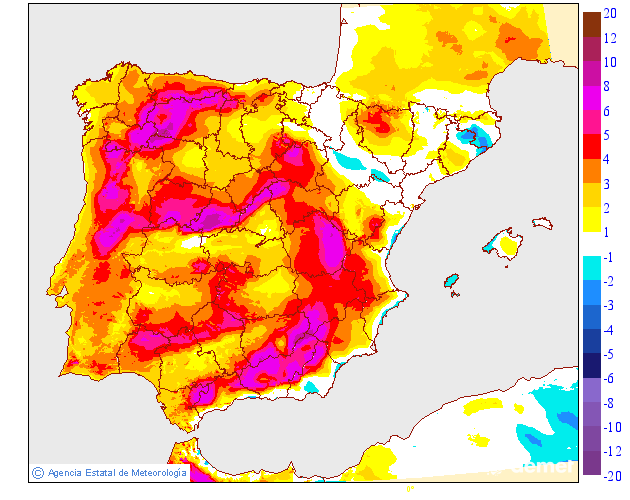Forte subida das temperaturas máximas na sexta-feira