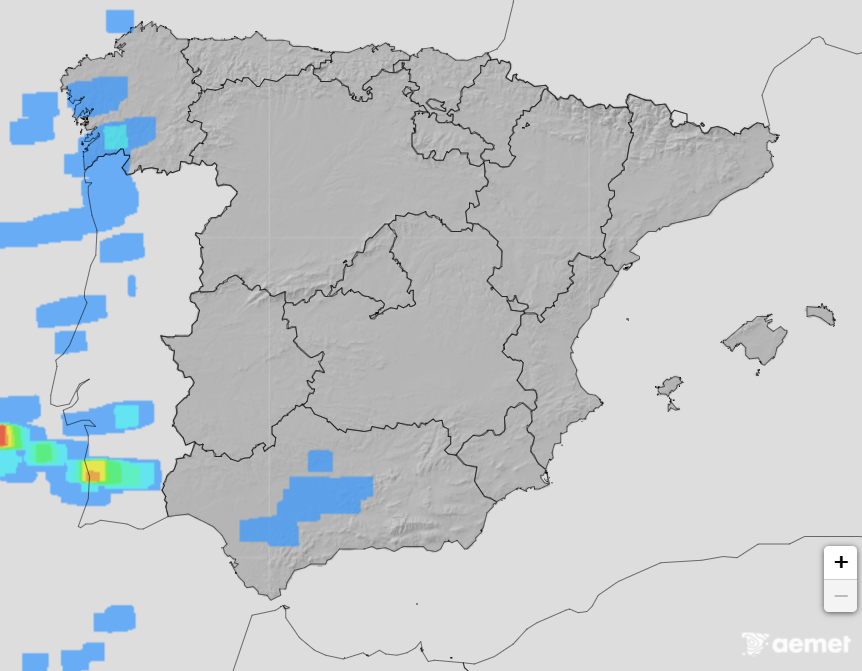 Madrugada de mau tempo em Portugal - frente fria deve trazer ventos fortes, chuva forte e trovoadas - saiba quais as regiões mais afetadas (2 de fevereiro) Previsão de trovoadas entre as 12 e as 15H - HARMONIE-AEMET