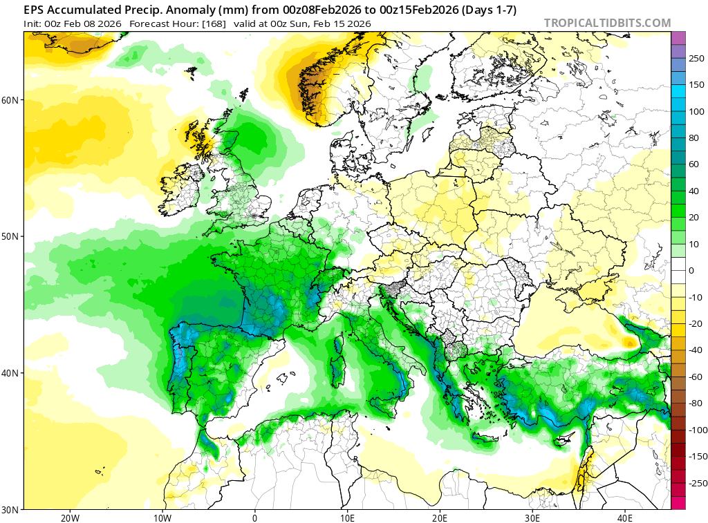 Precipitação acima da média em Portugal Continental esta semana