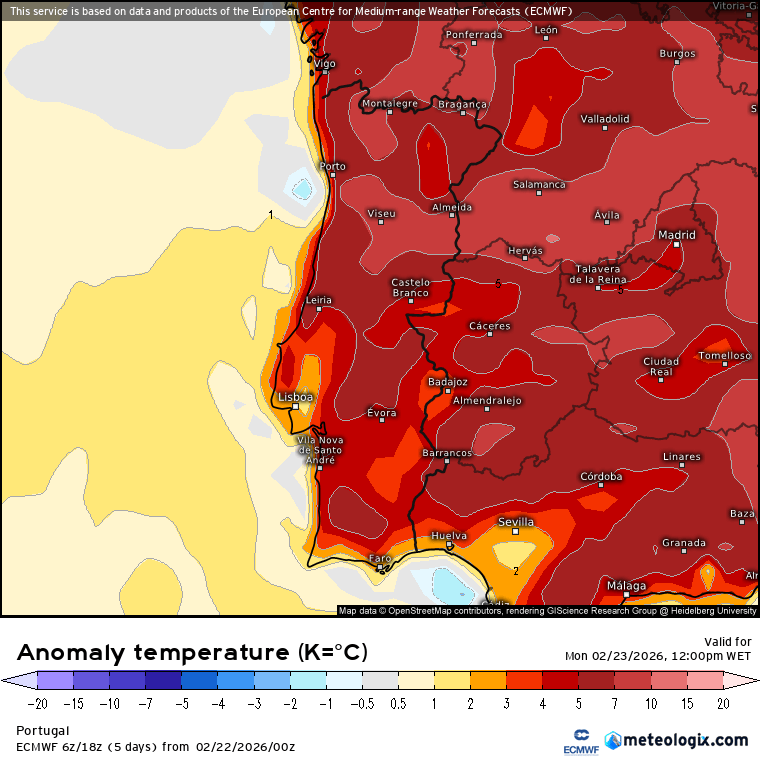 Montanha-russa de temperaturas, poeiras toda a semana, e, por vezes, chuva - saiba os detalhes da previsão do tempo esta semana, 23 de fevereiro a 1 de março Início de semana quente, final frio!