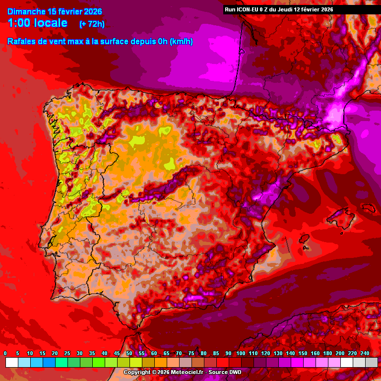 Tempestade Oriana - ventos fortes no Nordeste\Leste de Espanha