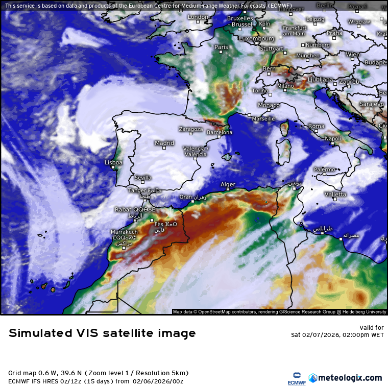 Tempestade Marta - Ciclone muito intenso, com rajadas superiores a 140km/h e chuva torrencial no sábado - saiba como estará na sua região A simulação de satélite do modelo ECMWF também parece intuir a possibilidade de formação de um stingjet, à semelhança do modelo ICON