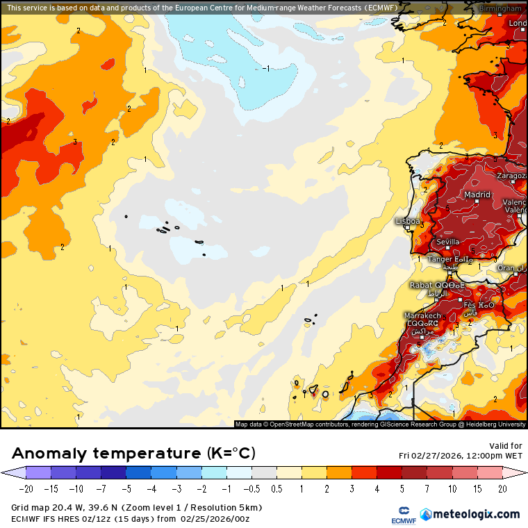 Na sexta-feira as temperaturas tendem a descer nos Açores, até abaixo da média. Na Madeira mantém-se bem mais ameno, por cima da média climática