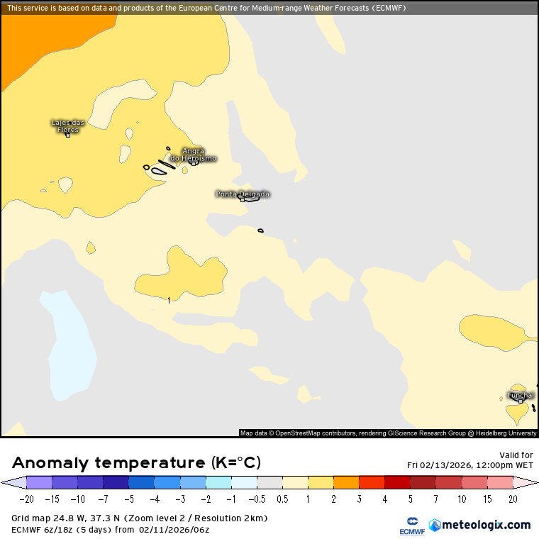Mau tempo (outra vez): depressão traz chuva, neve, vento e trovoadas - saiba a previsão do tempo na sexta, 13 de fevereiro de 2026 Temperaturas um pouco acima da média tanto nos Açores como na Madeira nesta sexta-feira