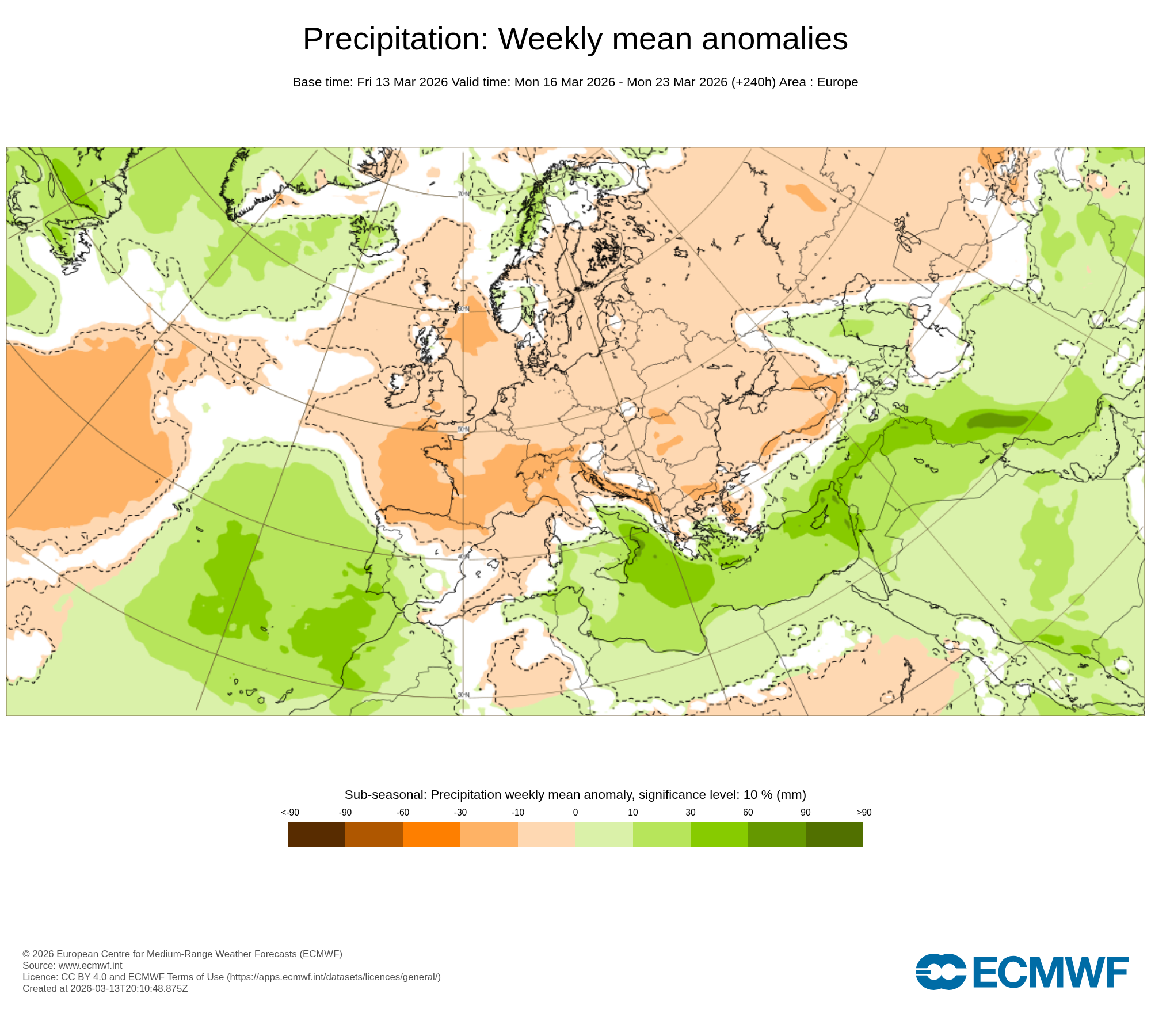 Perturbação ciclónica entre as Ilhas e Portugal Continental marca o tempo esta semana - mas de que forma seremos afetados? Saiba a previsão de 16 a 22 de março de 2026 Tempo esta semana - Anomalia de precipitação prevista pelo modelo ECMWF esta semana - a confirmar!