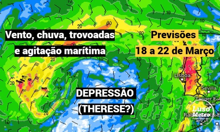Depressão "Therese" - Ciclone complexo afeta Portugal durante vários dias - veja de que forma (18 a 22 de março)