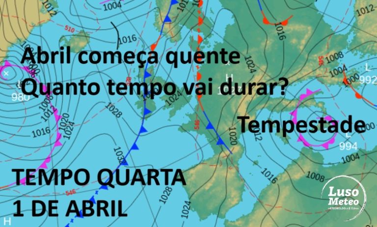 Abril começa com temperaturas elevadas, e vento – até quando? Saiba a previsão do tempo na quarta, 1 de abril, na sua região! Abril começa com temperaturas elevadas, e vento - até quando? Saiba a previsão do tempo na quarta, 1 de abril, na sua região!