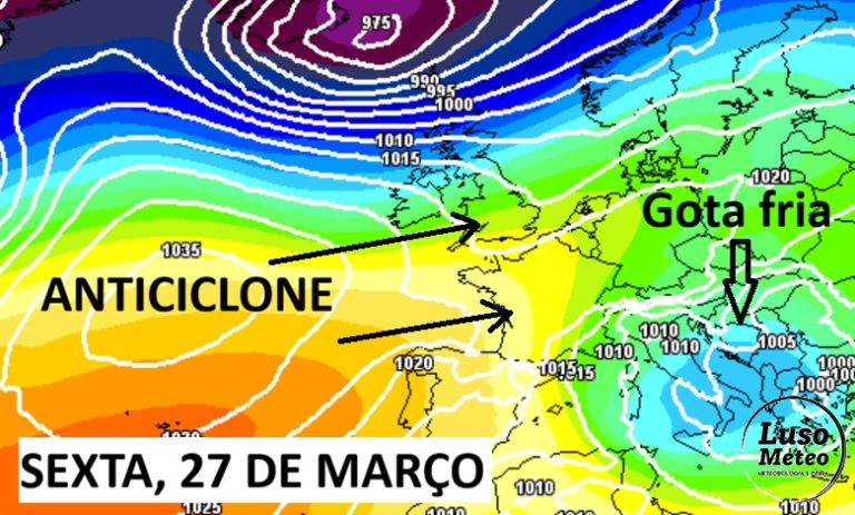 A uma semana da Páscoa temos um poderoso anticiclone no Atlântico – Primavera em força! Saiba as previsões do tempo na sexta, 27 de março de 2026 A uma semana da Páscoa temos um poderoso anticiclone no Atlântico - Primavera em força! Saiba as previsões do tempo na sexta, 27 de março de 2026