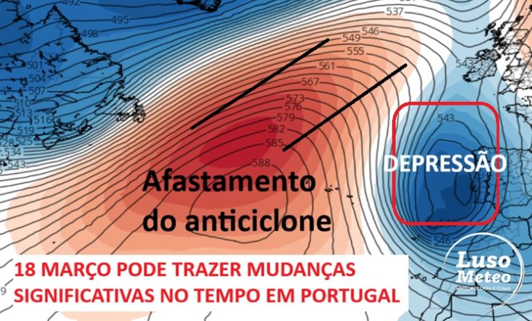 Uma depressão deverá trazer uma mudança drástica do regime atmosférico por volta de 18 de março – O que se espera no tempo em Portugal? Uma depressão deverá trazer uma mudança drástica do regime atmosférico por volta de 18 de março - O que se espera no tempo em Portugal?