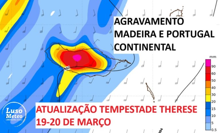 Mau tempo na Madeira no final do dia – chuva torrencial e ventos muito fortes – agravamento também no Continente – atualização “Therese” – 19-20 de março Mau tempo na Madeira no final do dia - chuva torrencial e ventos muito fortes - agravamento também no Continente - atualização "Therese" - 19-20 de março