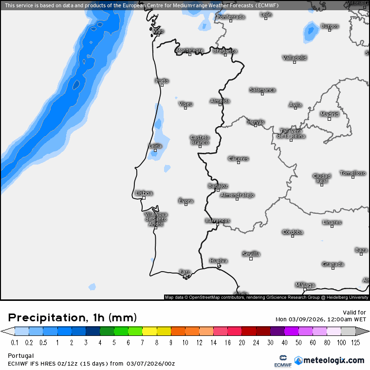 Nova frente fria, e mais chuva, vento e neve - o inverno continua sem dar tréguas - saiba como estará o tempo na segunda, 9 de março de 2026 Evolução da frente fria, com chuva inicialmente, e aguaceiros posteriormente