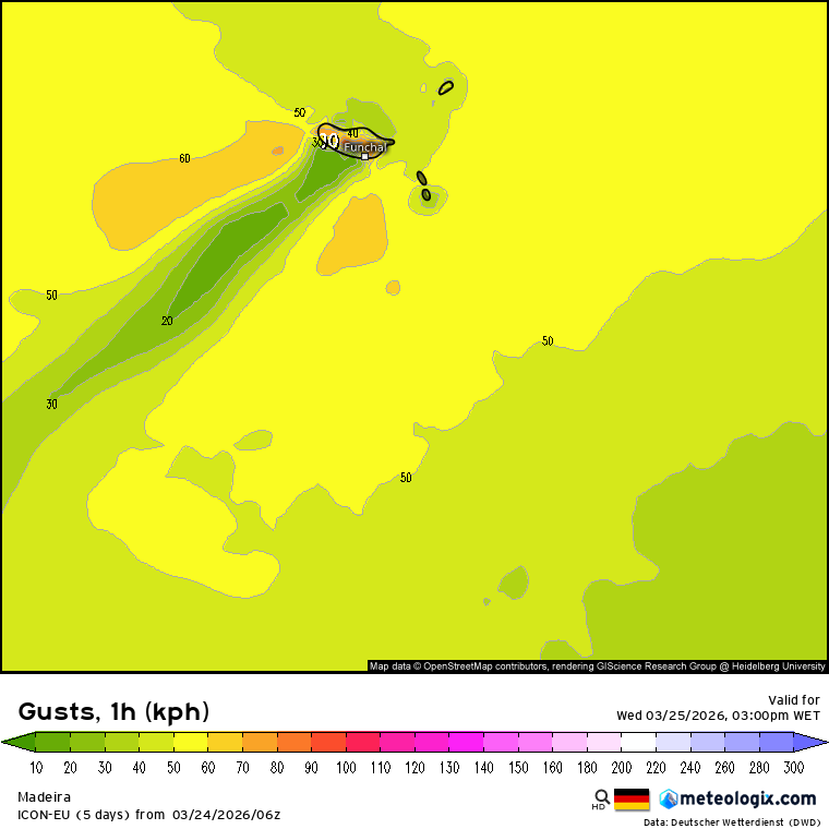 Mais vento em Portugal, e uma tempestade no Sudeste Europeu - saiba como estará o tempo na quinta, 26 de março Vento forte, de Nordeste é o "prato do dia" na Madeira estes dias
