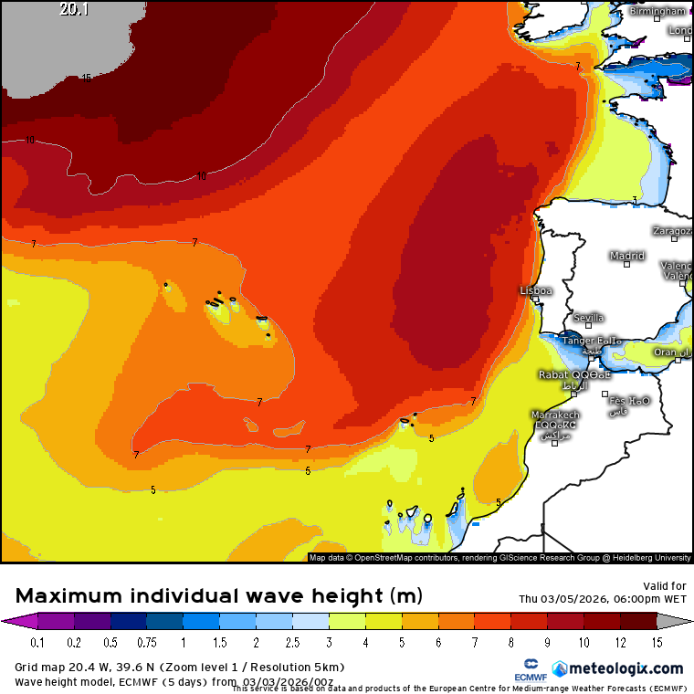 Frente fria afeta Portugal com chuva e vento forte, enquanto o leste de Espanha pode ser atingido por chuva "diluviana" - saiba como estará o tempo na quinta, 5 de março! Agitação marítima significativa no Atlântico