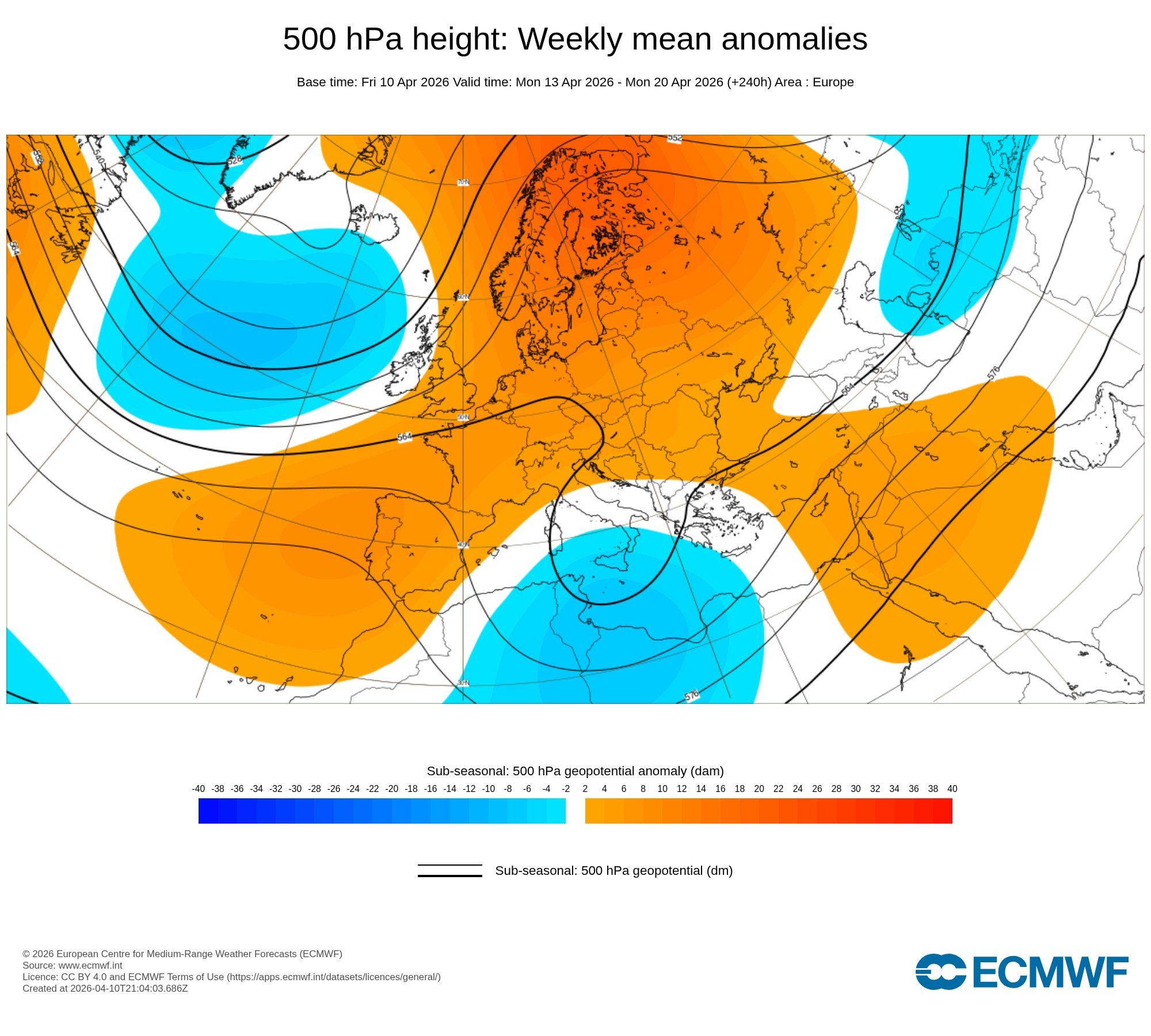 A próxima semana deve ser mais estável e quentinha - previsão ECMWF