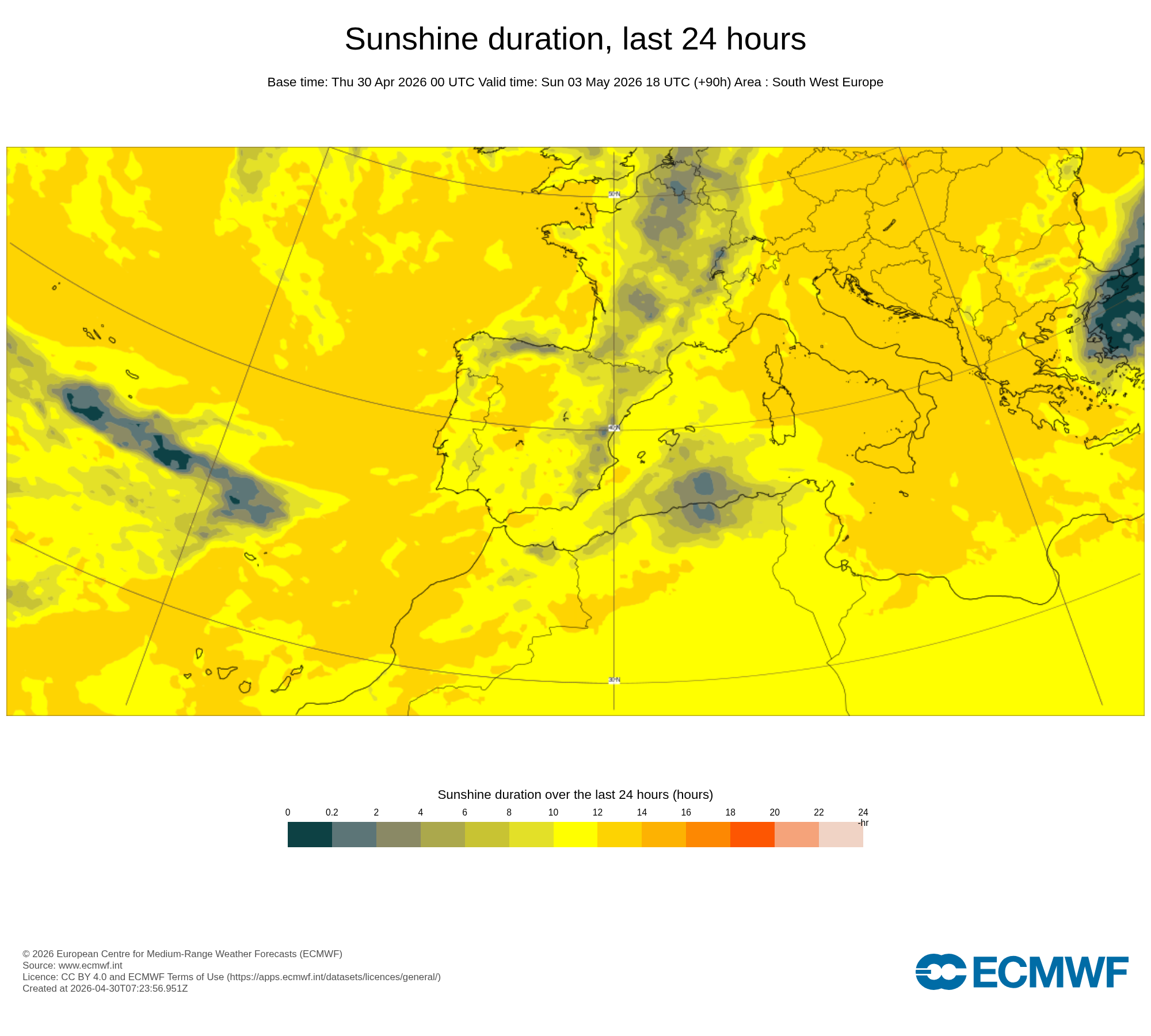 Nebulosidade entre os Açores e Madeira - incerteza no posicionamento de uma perturbação, pelo que há dúvidas também onde ocorrerá a precipitação