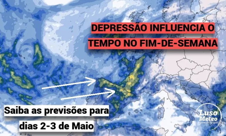Depressão deve marcar o tempo no fim-de-semana (2-3 de maio), com chuva em muitas regiões - saiba os detalhes da previsão!