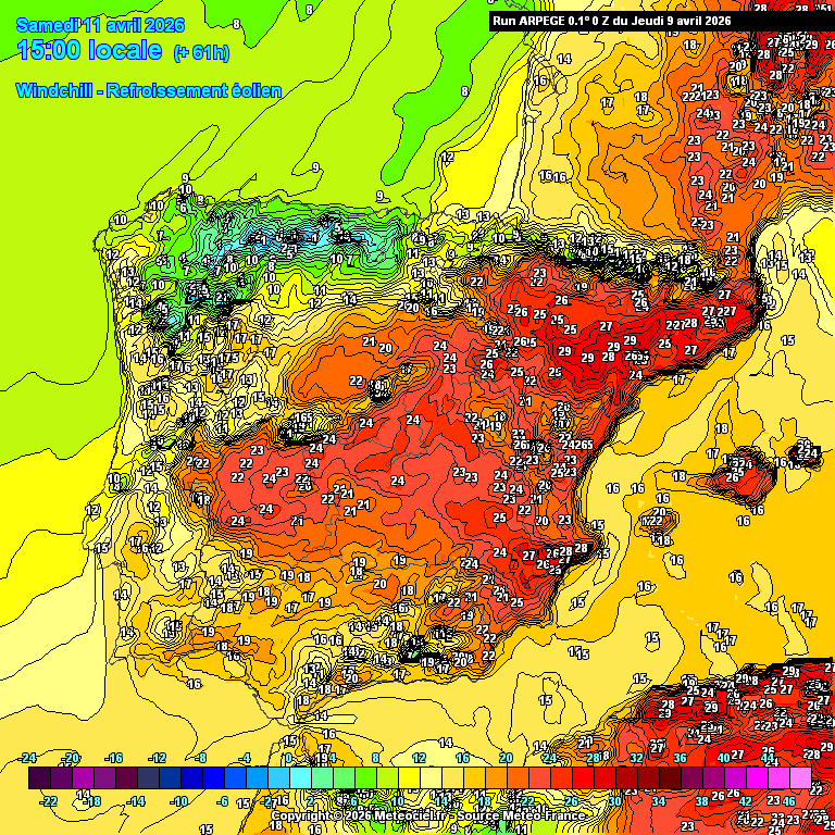 Sensação térmica inferior a 10ºC em alguns locais do litoral devido ao vento previsto... Desagradável!