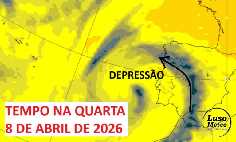 Depressão Atlântica continua a influenciar o estado do tempo na quarta-feira – mas há mudanças a caminho, de novo – saiba a previsão para 8 de abril Depressão Atlântica continua a influenciar o estado do tempo na quarta-feira - mas há mudanças a caminho, de novo - saiba a previsão para 8 de abril