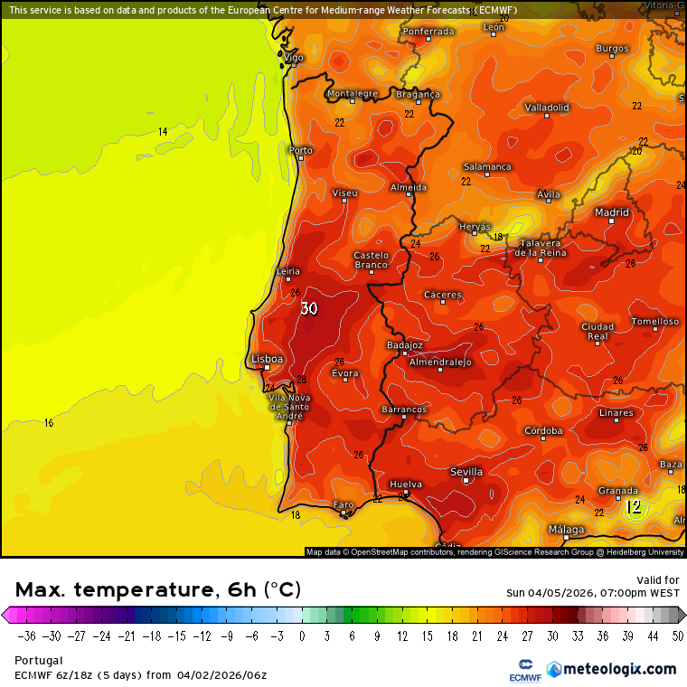 30 a 32ºC no Domingo de Páscoa!