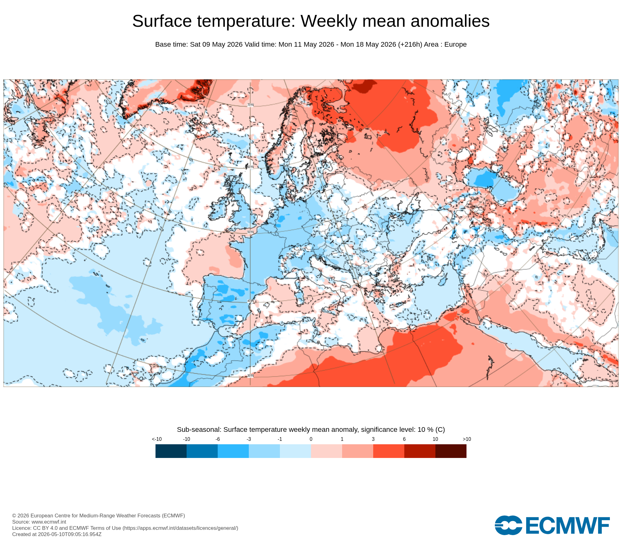 Temperaturas abaixo da média durante toda a semana segundo as previsões ECMWF