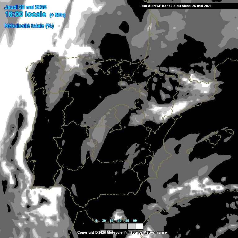 A partir da tarde de quinta, conforme é visível na previsão, o céu ficará muito cinzento no litoral